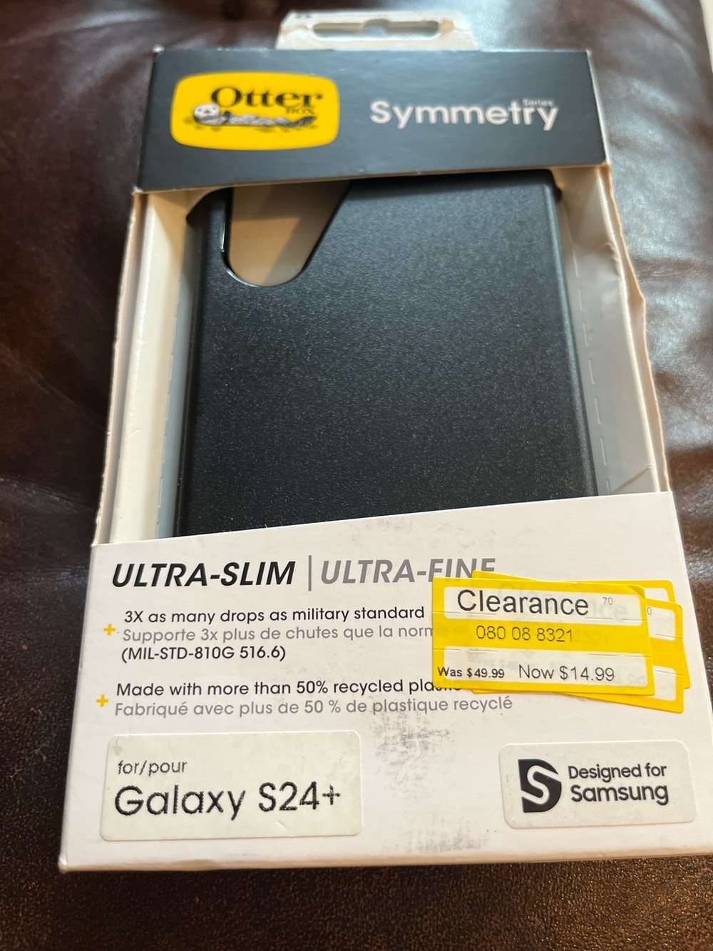 OtterBox Symmetry Ultra-Slim Black Case for Galaxy S24+
